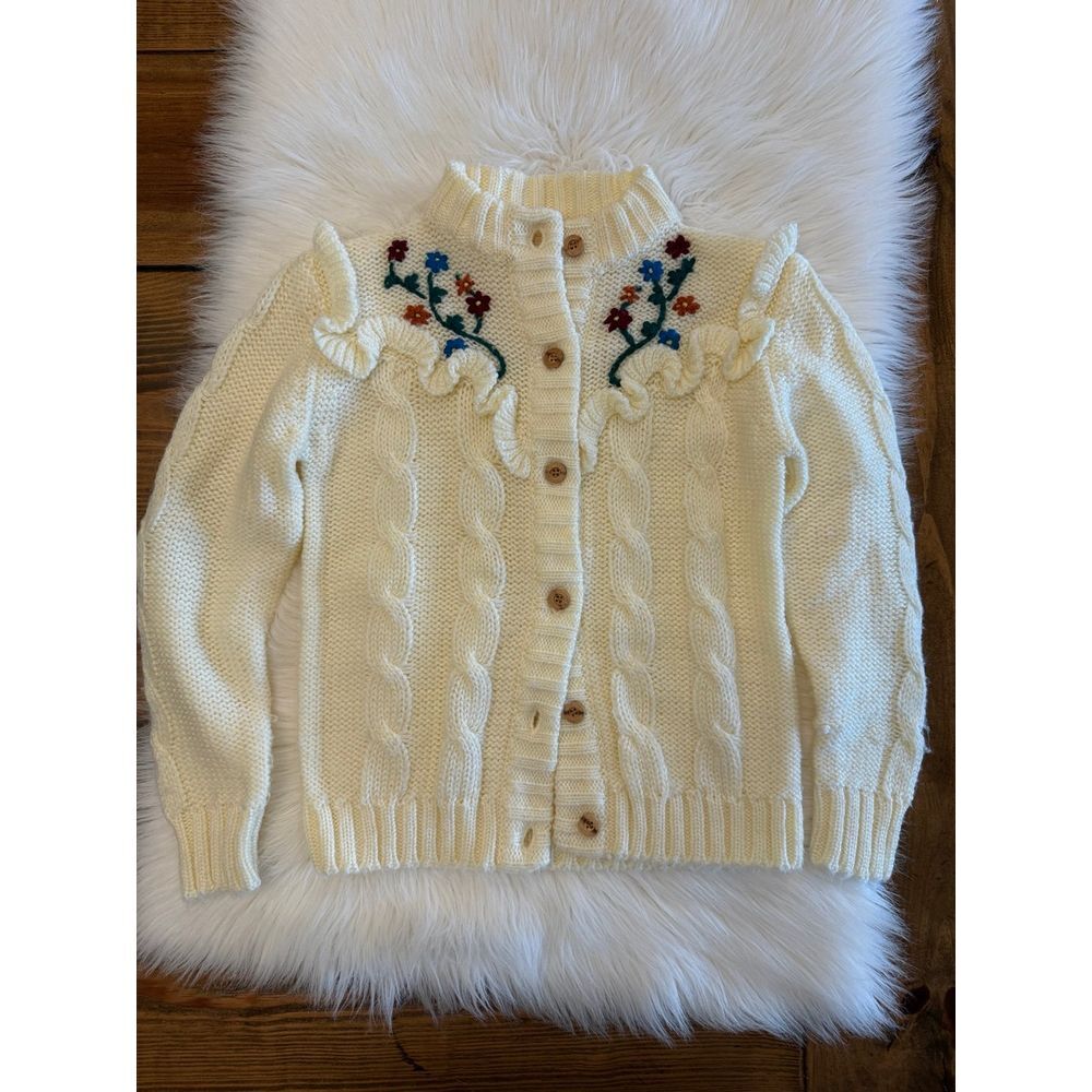 Cardigan Sweater hand stitched size 10/12